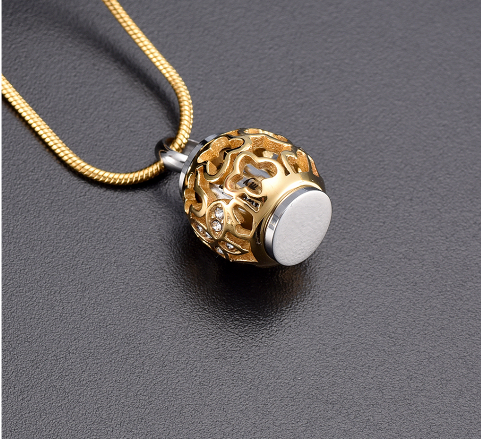 Memorial Necklace for Ashes - Orbit Sphere - Image 3