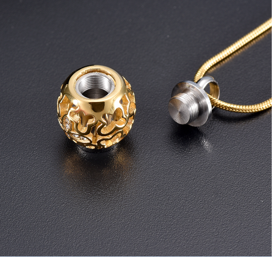 Memorial Necklace for Ashes - Orbit Sphere - Image 4