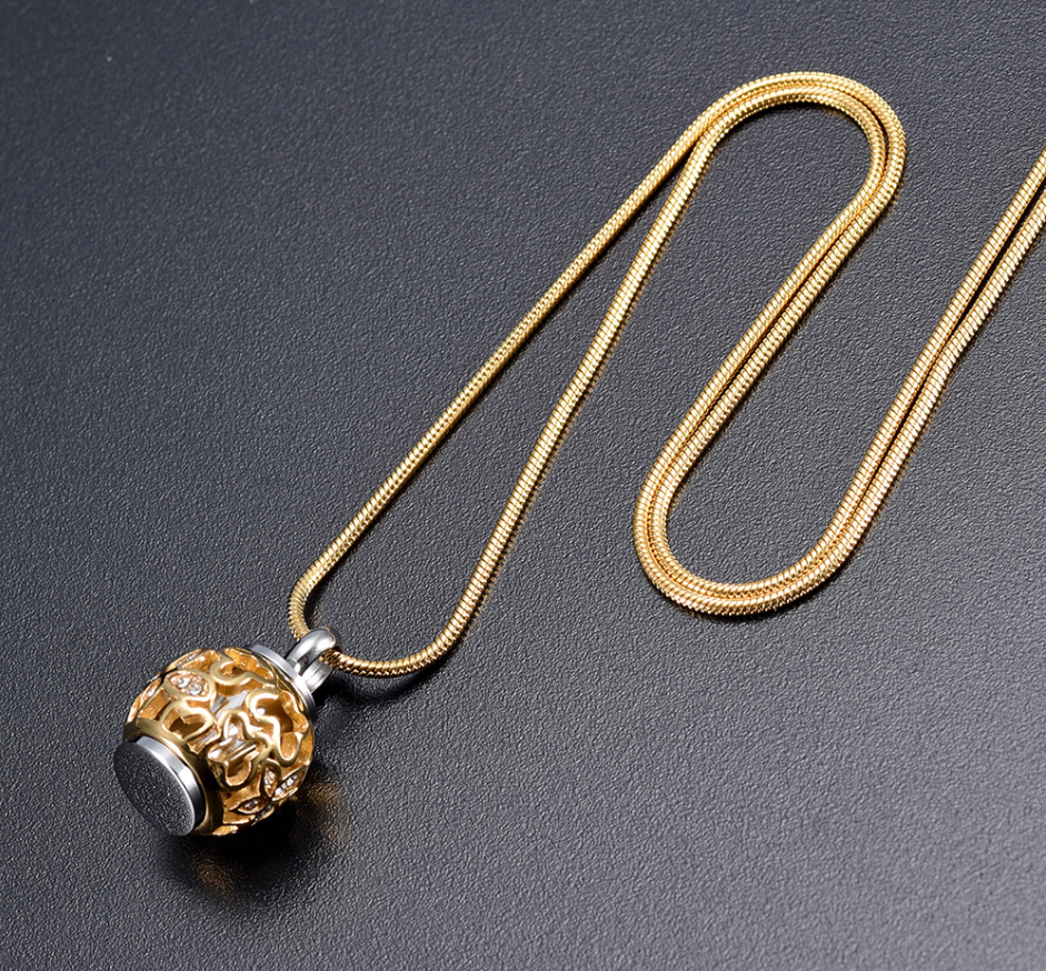 Memorial Necklace for Ashes - Orbit Sphere - Image 2