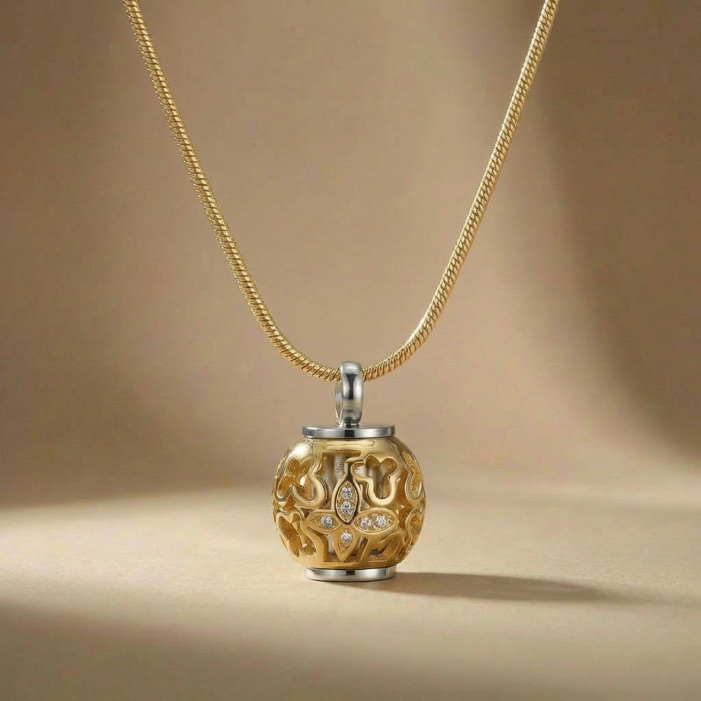 Memorial Necklace for Ashes - Orbit Sphere